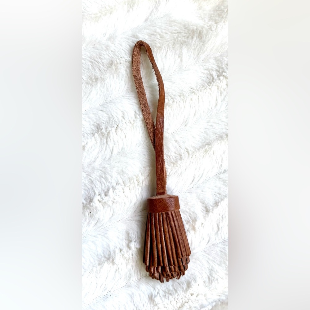Portland Leather Brown Tassel Bag Charm NWOT